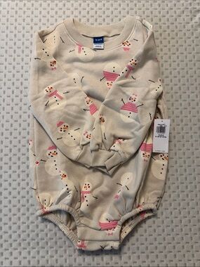 Old Navy Snowman Print Fleece Bubble Romper